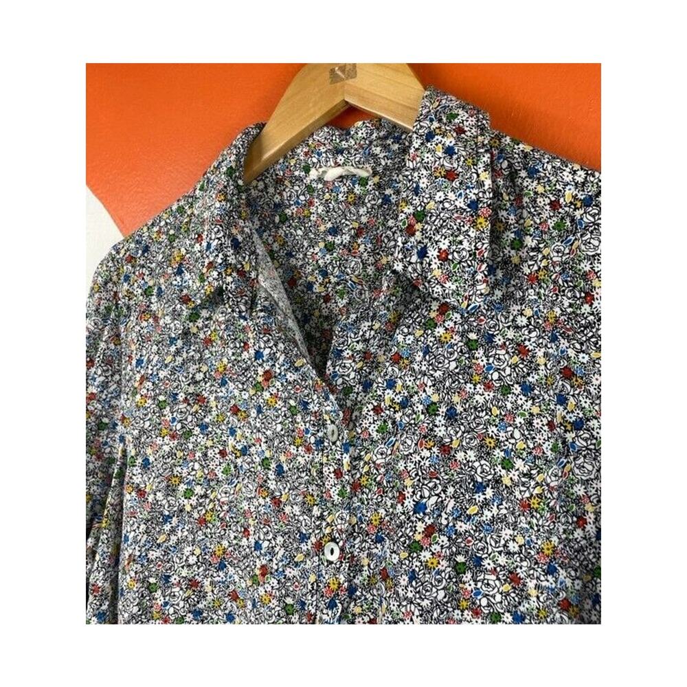 Jane and Delancey Shirt Womens Large Button Down Multicolor Floral Basic Soft